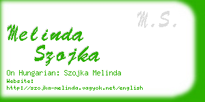 melinda szojka business card